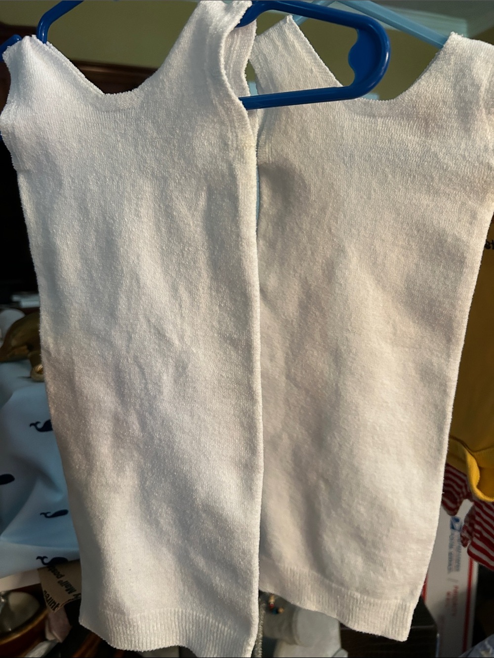 White Kids Tank Top Sleeveless Swaddle Gowns X 2 two Knit Newborns